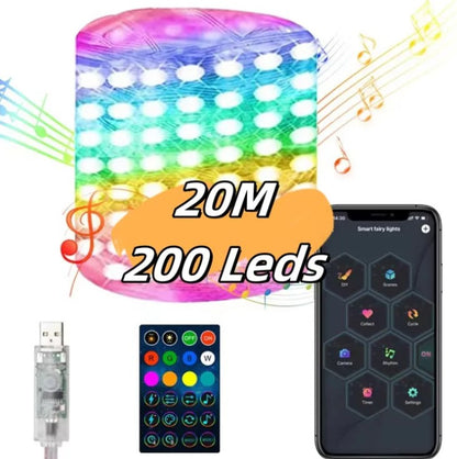 Guirnalda de luces LED RGB con mando Nexora – vista 3