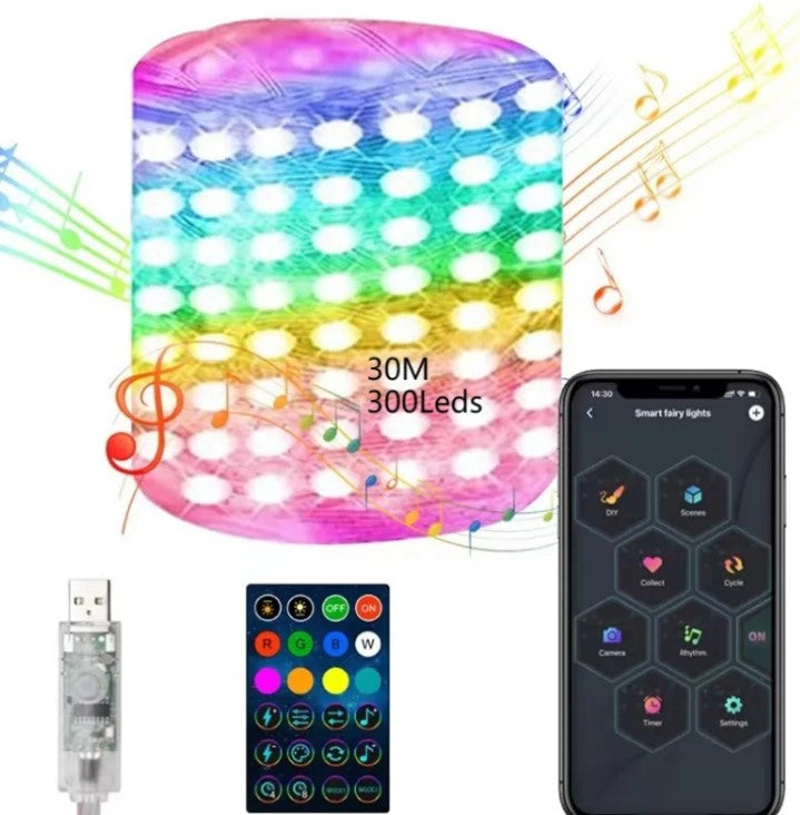 Guirnalda de luces LED RGB con mando Nexora – vista 4