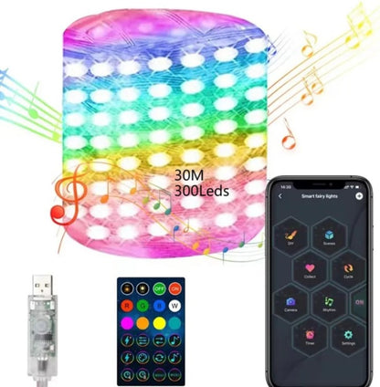 Guirnalda de luces LED RGB con mando Nexora – vista 4