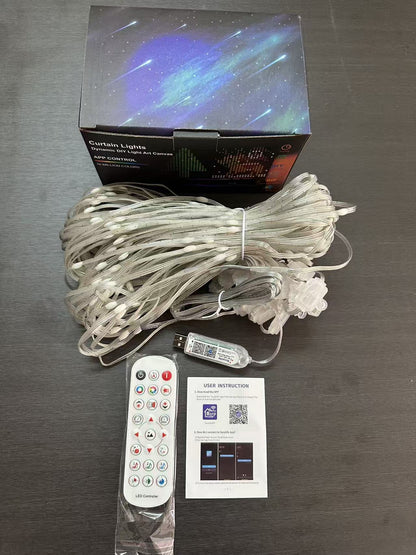 Cortina de luces LED RGB Bluetooth Nexora – vista 9