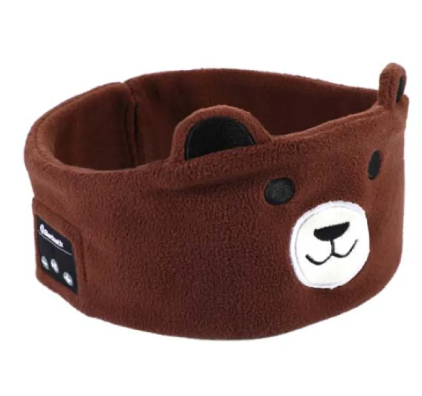 Antifaz de peluche con auriculares Bluetooth