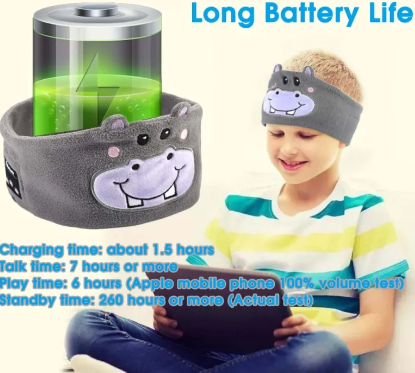 Antifaz de peluche con auriculares Bluetooth