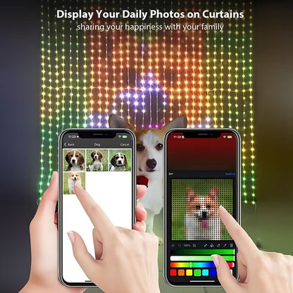 Cortina de luces LED RGB Bluetooth Nexora – vista 3