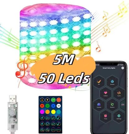 Guirnalda de luces LED RGB con mando Nexora