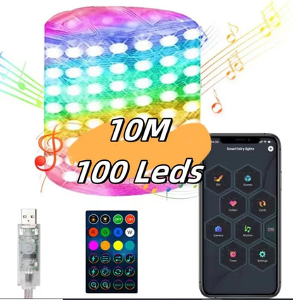 Guirnalda de luces LED RGB con mando Nexora – vista 5